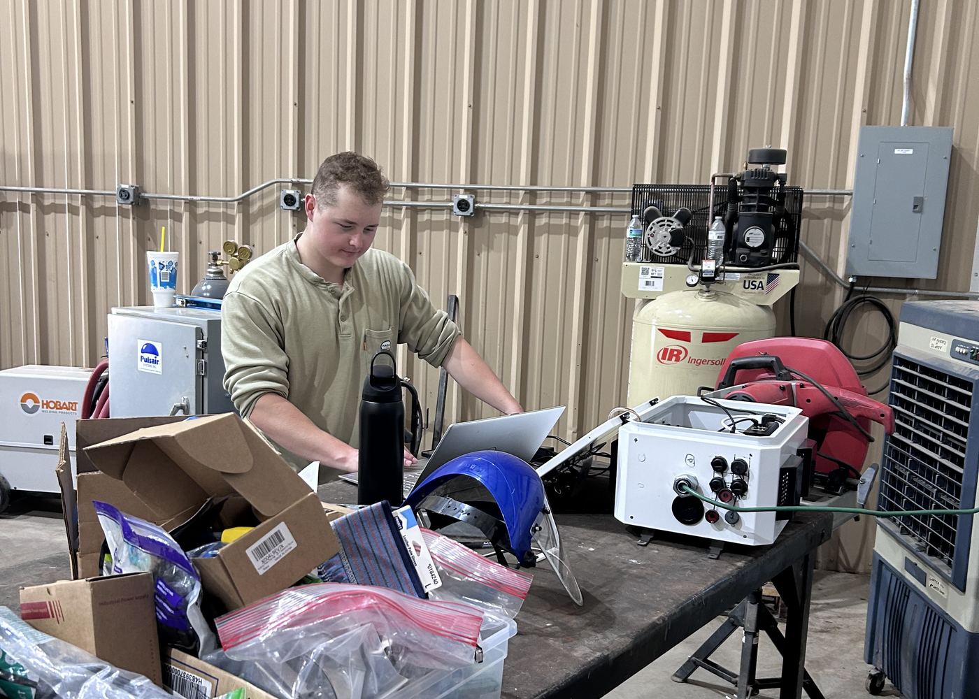 An XPC AIBox being built and tested on the workbench before deployment.