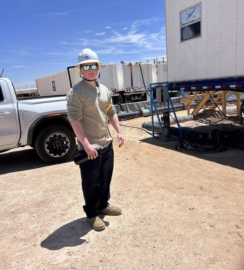 Ryan Sager on site at a Permian Basin produced water treatment facility.