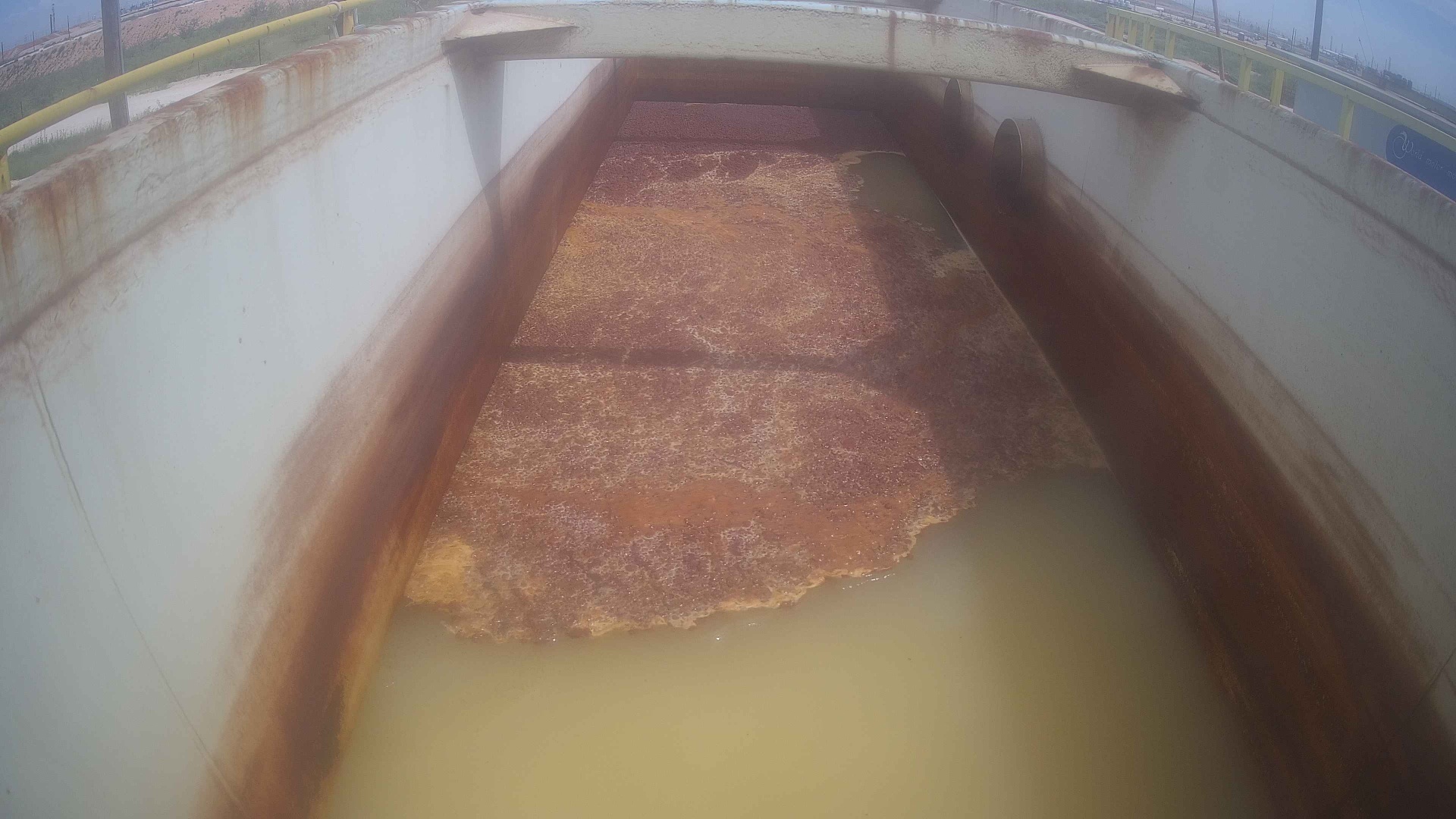 Raw effluent tank camera feed, frame 2
